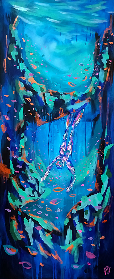 'Free diving' original painting