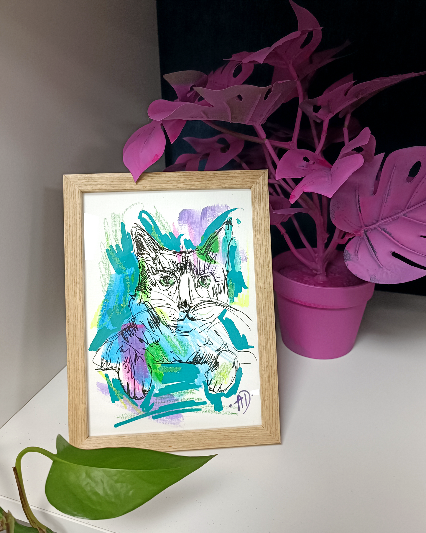 'Cats and dog series' 13x18 cm, original on paper III