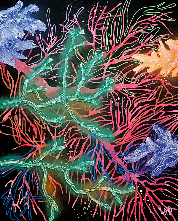 'Electric corals III' original painting