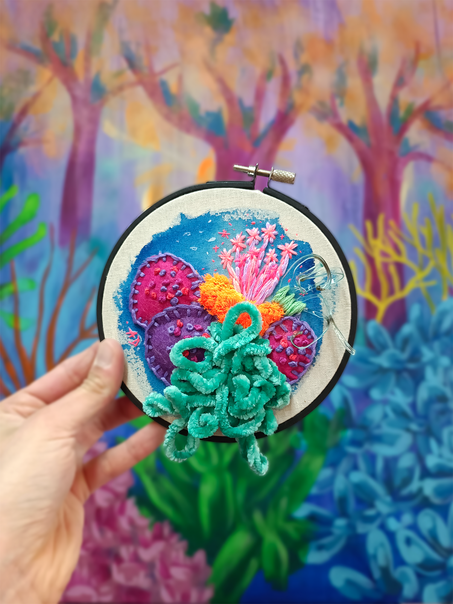 'Fibers of the deep IV' original painting/relief