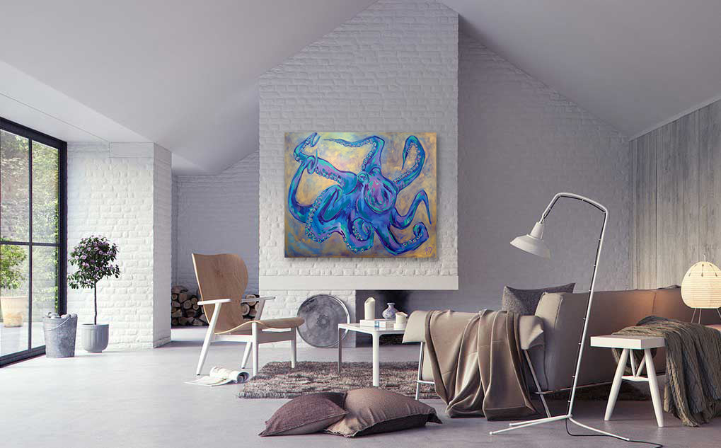 'Octopus in gold' original painting