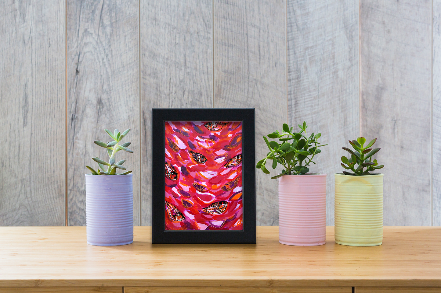 Art print - Small fishes red/black