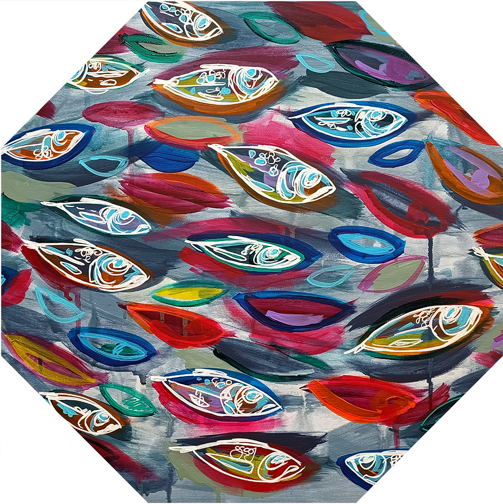 Umbrella - Small fishes multicoloured