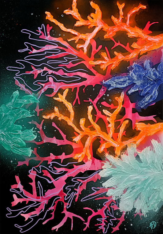 'Electric corals I' original painting