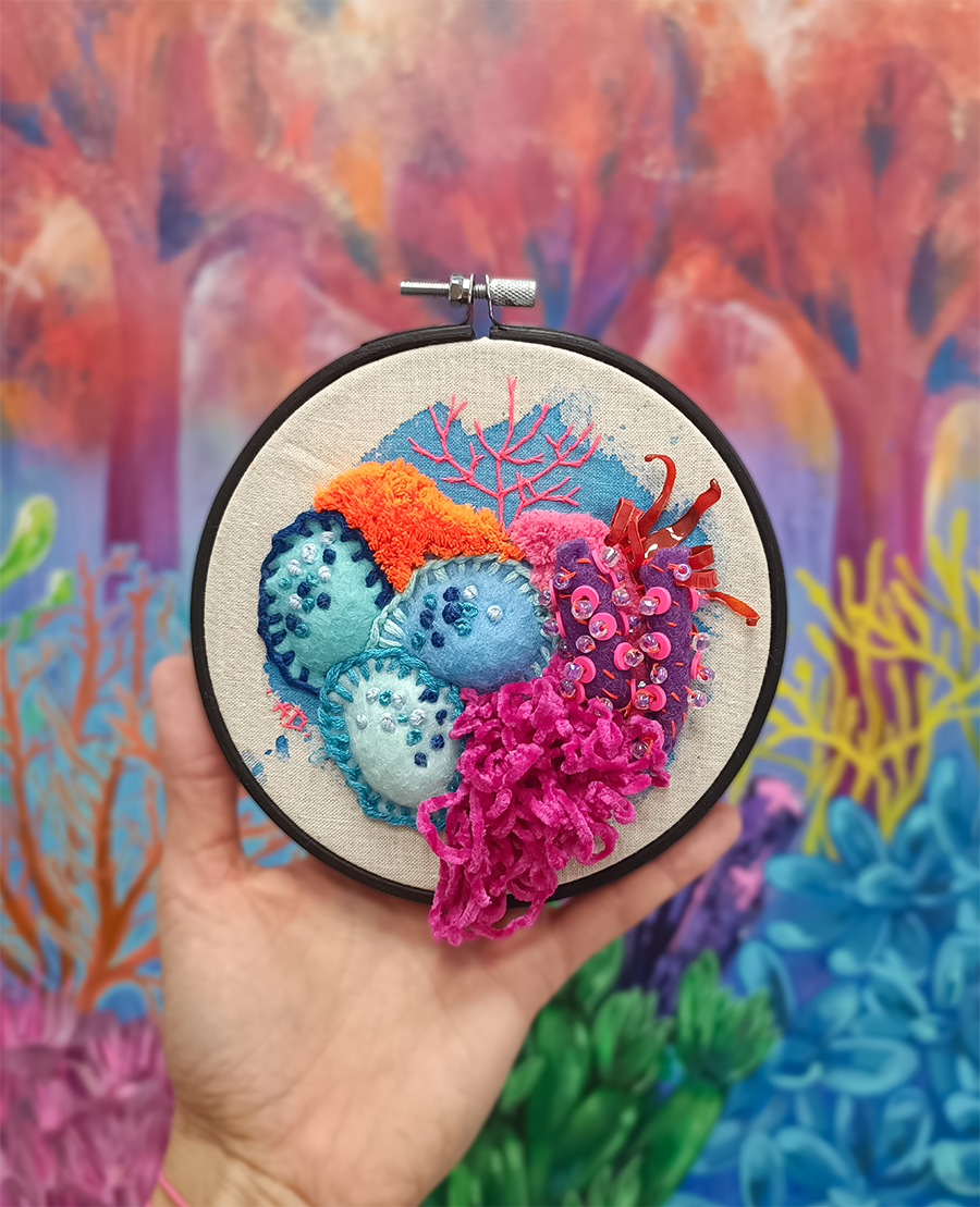 'Fibers of the deep V' original painting/relief