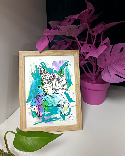 'Cats and dog series' 13x18 cm, original on paper III