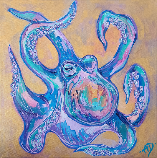 'Octopus in gold II' original painting