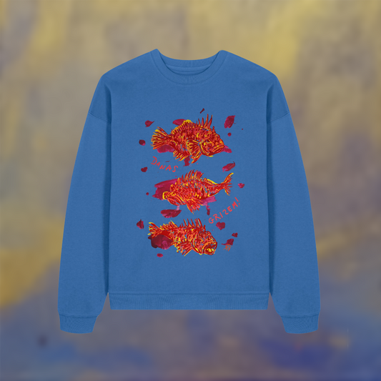Oversized sweatshirt - Škarpina 'danas grizem'