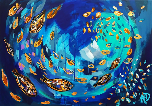 Art print - Small fishes copper