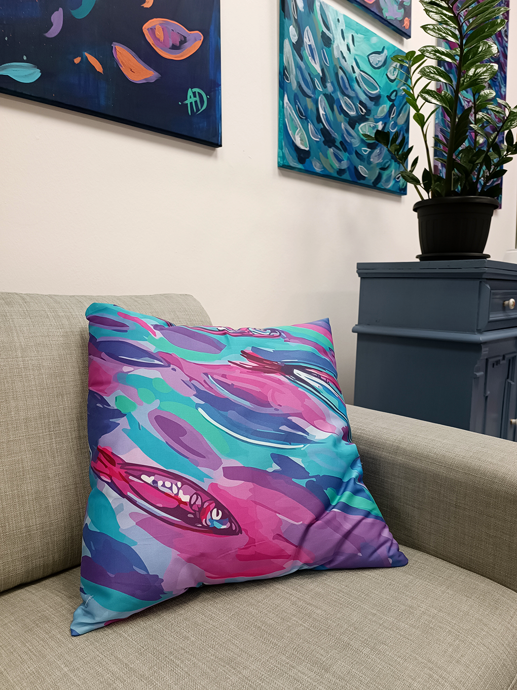 Decorative pillow - Small fishes I