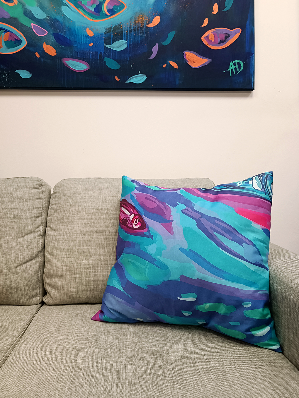 Decorative pillow - Small fishes II