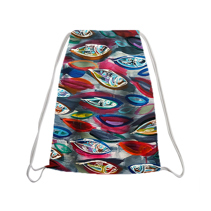 Drawstring backpack - Small fishes multicoloured