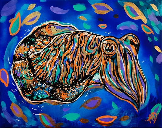 Art print - Cuttlefish indigo