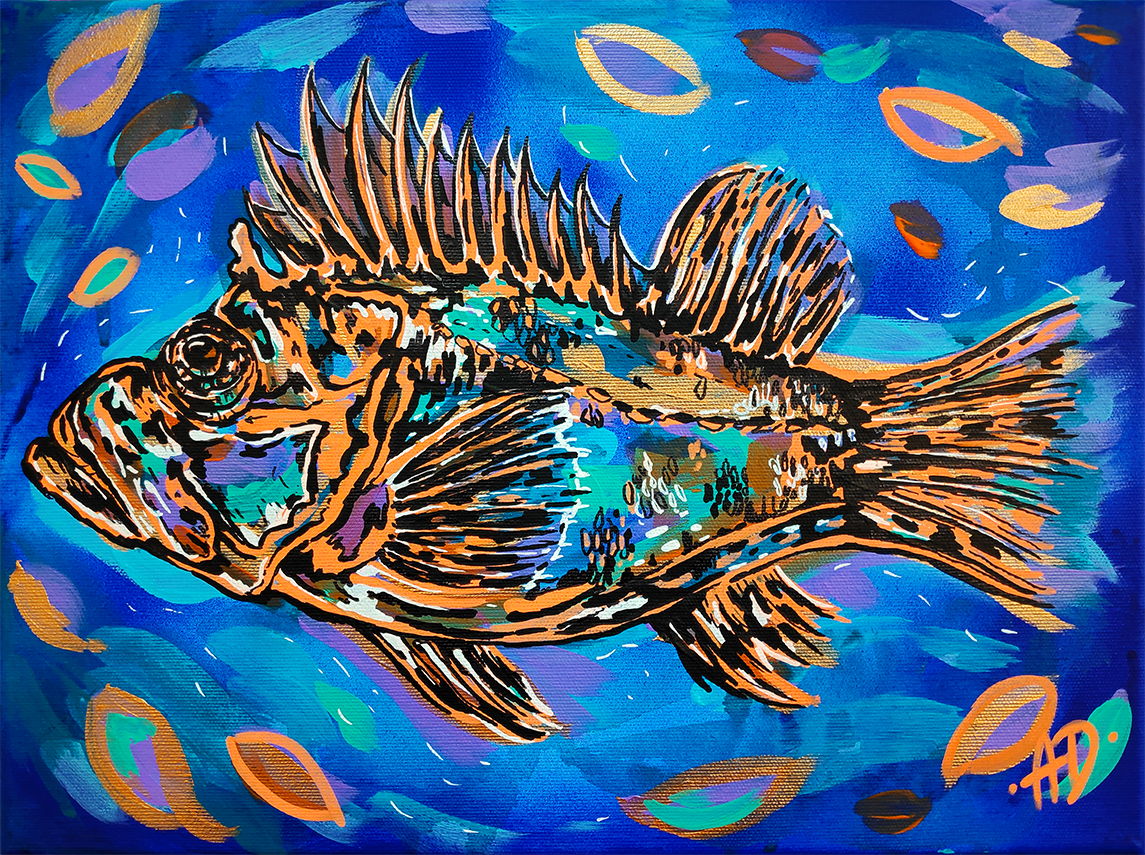 Art print - Red grouper indigo