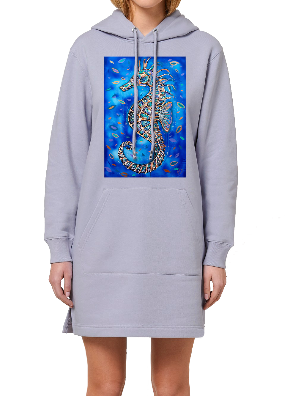 Hoodie dress, lilac - Seahorse